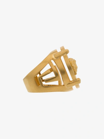 Shop Versace Medusa Head Round Shape Ring In Metallic