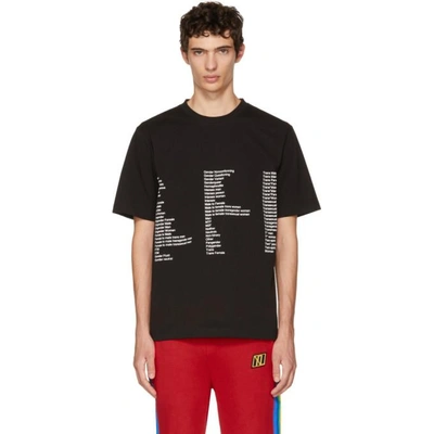 Shop Xander Zhou Black Jersey List T-shirt