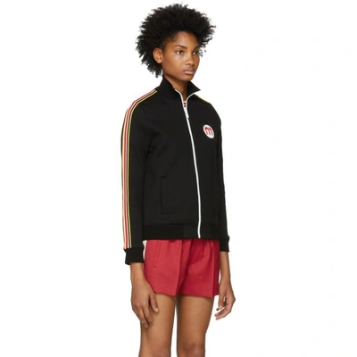 Shop Miu Miu Black Logo Patch Track Jacket In F0002 Black