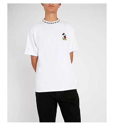 Shop Gcds Mickey Mouse Cotton-jersey T-shirt In White