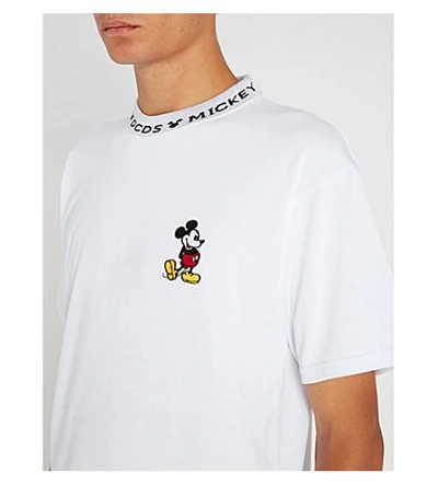 Shop Gcds Mickey Mouse Cotton-jersey T-shirt In White