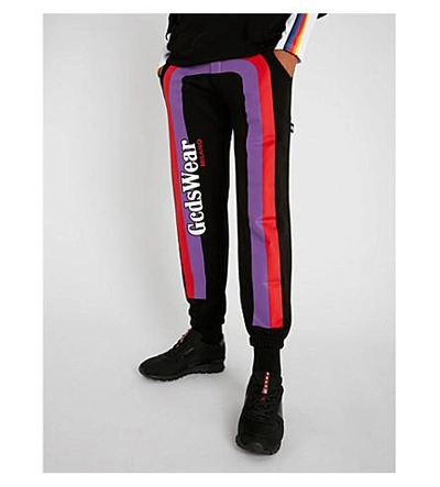 Shop Gcds Relaxed-fit Cotton-jersey Jogging Bottoms In Black