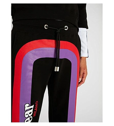 Shop Gcds Relaxed-fit Cotton-jersey Jogging Bottoms In Black