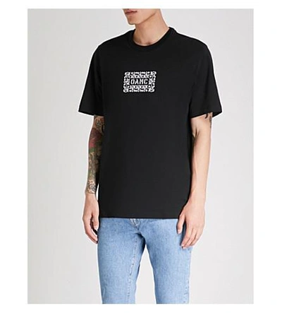 Shop Oamc Logo-print Cotton-jersey T-shirt In Black