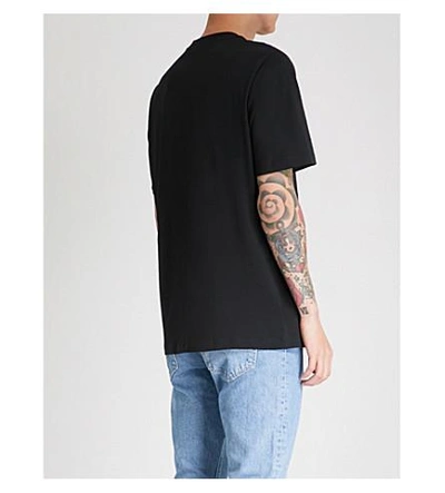 Shop Oamc Logo-print Cotton-jersey T-shirt In Black