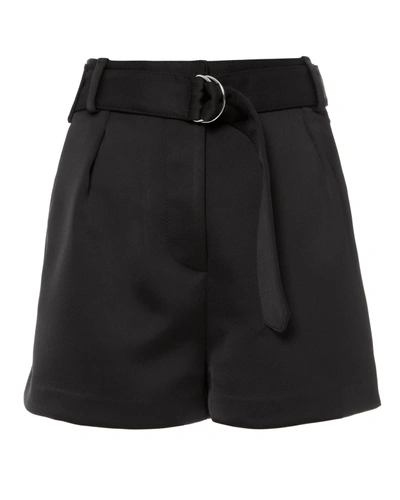 Shop Phillip Lim Black Satin Origami Shorts