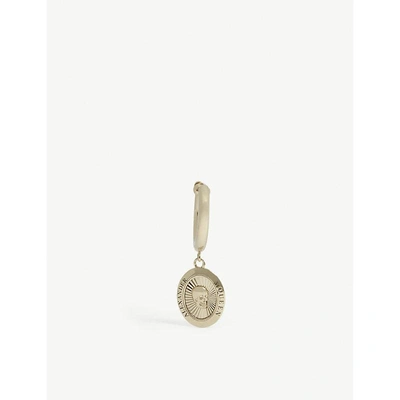 Shop Alexander Mcqueen Skull Medallion Hoop Earring In Gold