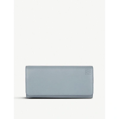 Shop Loewe Black Continental Wallet In Stone Blue/ivory