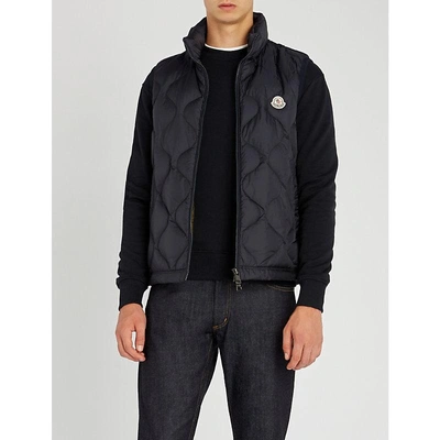 Moncler Allemont Quilted Shell And Down-blend Gilet In Navy | ModeSens
