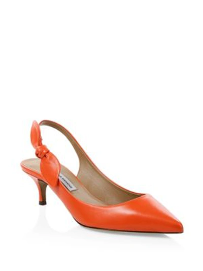 Shop Tabitha Simmons Rise Satin Slingback Pumps In Red