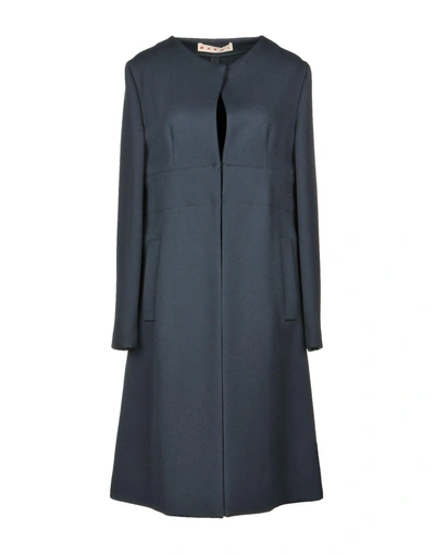 Shop Marni Coat In Dark Green