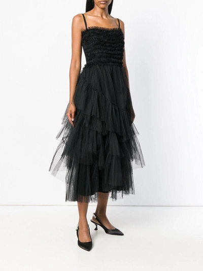 Shop Red Valentino Tiered Tulle Midi Skirt