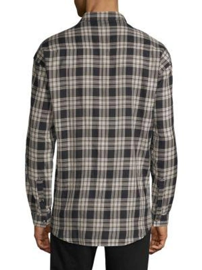 Shop The Kooples Plaid Button-down Shirt In Grey