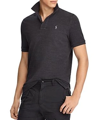 Shop Polo Ralph Lauren Custom Slim Fit Mesh Polo Shirt In Heather Black