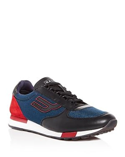 Shop Bally Men's Gavino Color-block Lace Up Sneakers In Blue