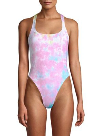 Shop Solid & Striped Re/done The Venice One-piece Swimsuit In Tie Dye