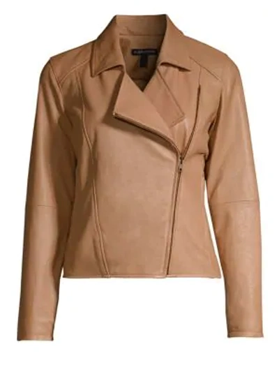 Shop Eileen Fisher Zip-up Moto Jacket In Amber