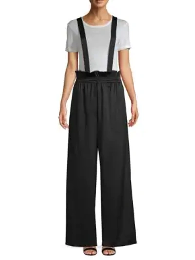 Shop Tibi Astor Suspender Pants In Black