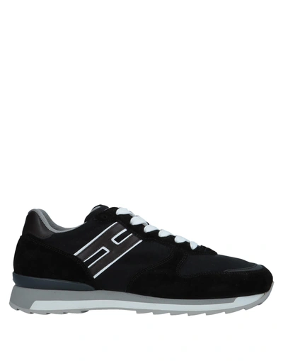 Shop Hogan Rebel Man Sneakers Black Size 7.5 Soft Leather, Textile Fibers