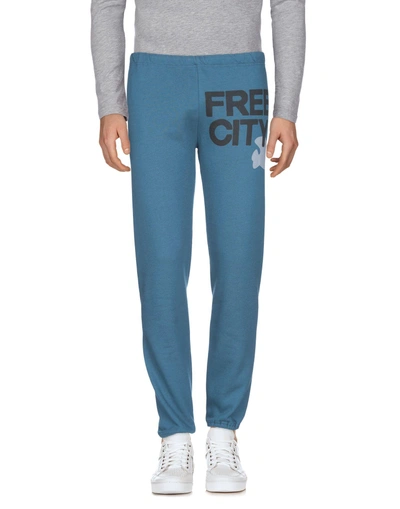 Shop Free City Casual Pants In Slate Blue
