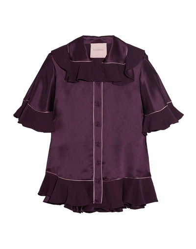 Shop Roksanda Silk Shirts & Blouses In Deep Purple