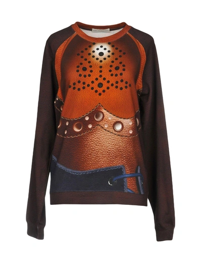 Shop Mary Katrantzou Sweatshirts In Dark Brown