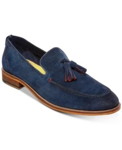 Shop Steve Madden Men's Tassler Loafers Men's Shoes In Navy Suede