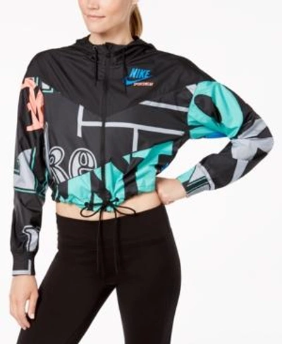 Shop Nike Sportswear Windrunner Cropped Jacket In Black