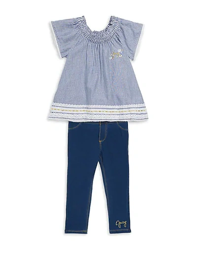 Shop Juicy Couture Little Girl's Two-piece Striped Top And Leggings Set In Assorted