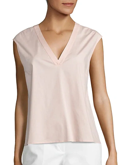 Shop Peserico Sleeveless V-neck Blouse In Soft Pink