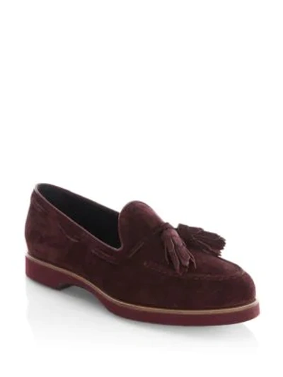 Shop Tod's Tassel Lightsole Loafers In Red