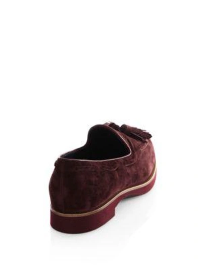 Shop Tod's Tassel Lightsole Loafers In Red