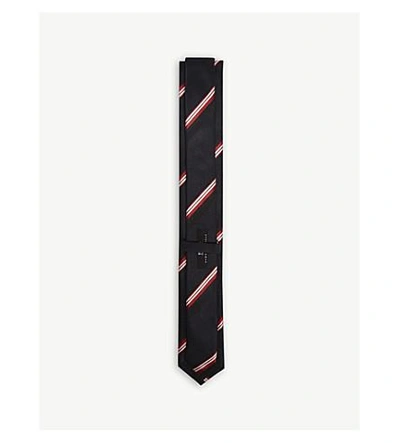 Shop Hugo Boss Diagonal-stripe Silk Tie In Bright Red