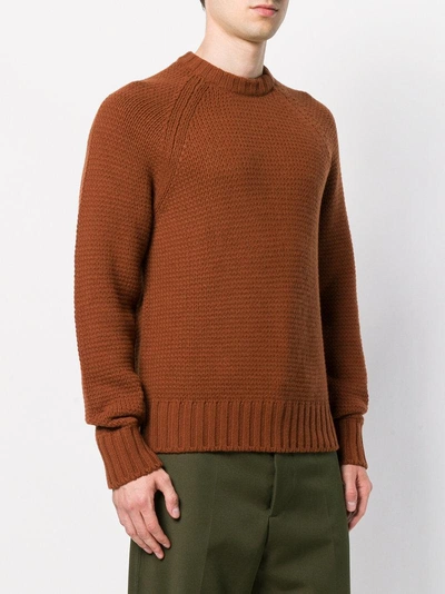 Shop Prada Long-sleeve Fitted Sweater - Brown