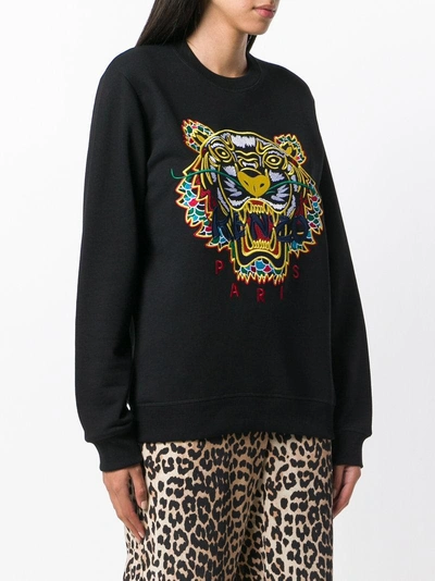 Shop Kenzo Embroidered Tiger Sweatshirt - Black