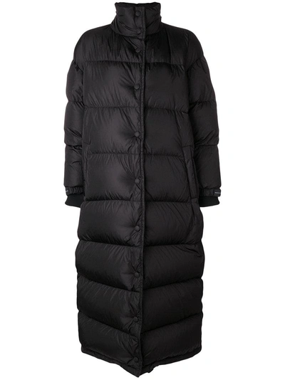 Shop Prada Long Padded Coat - Black