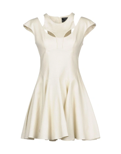 Shop Philipp Plein Short Dress In Ivory