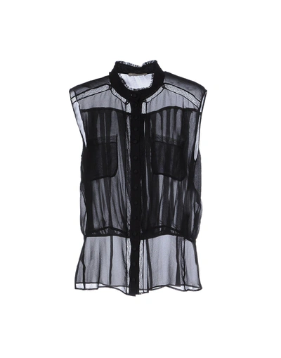 Shop Nina Ricci Silk Shirts & Blouses In Black