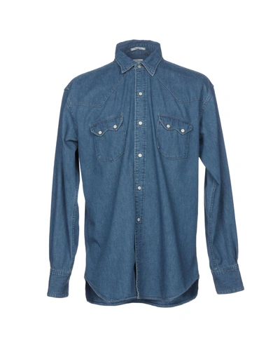 Shop Orslow Denim Shirt In Blue