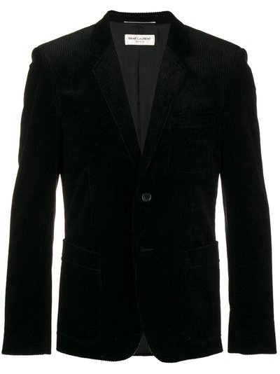 Shop Saint Laurent Classic Corduroy Blazer - Black