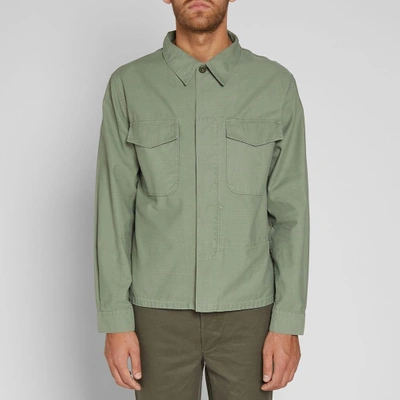 Shop Officine Generale Marine Overshirt In Green