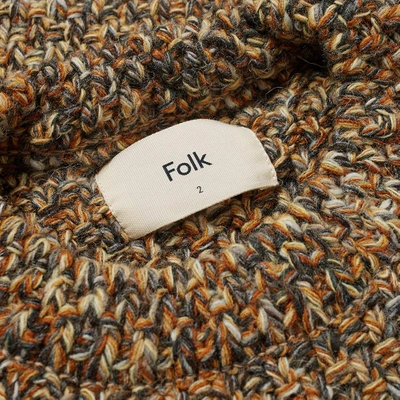 Shop Folk Mixed Yarn Crew Knit In Brown