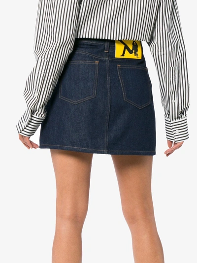 Shop Calvin Klein Jeans Est.1978 Calvin Klein Jeans Est. 1978 Logo Back Denim Mini Skirt In Blue