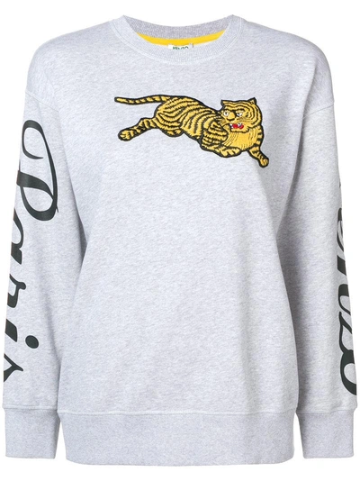 Shop Kenzo Tiger Logo Sweatshirt - Grey