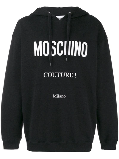 Shop Moschino Couture! Drawstring Hoodie In Black