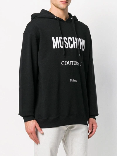 Shop Moschino Couture! Drawstring Hoodie In Black