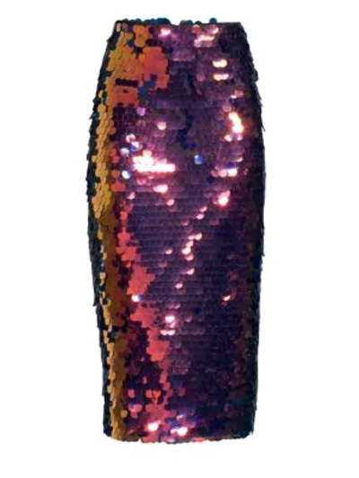 Shop Milly Rainbow Sequin Pencil Skirt In Multi