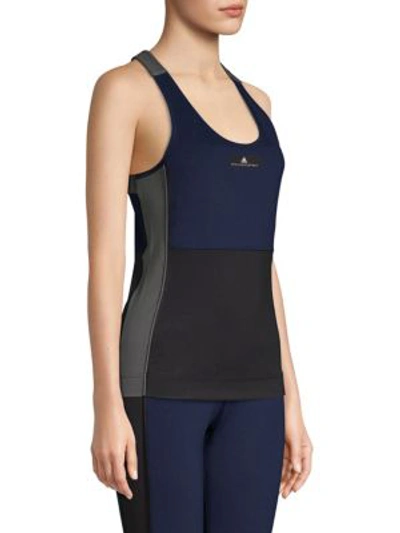Shop Adidas By Stella Mccartney Yoga Comfort Tank Top In Black Night Indigo