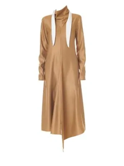 Shop Tibi Bandana A-line Dress In Camel