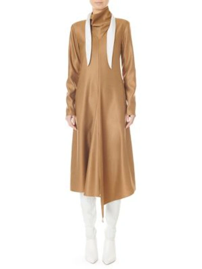 Shop Tibi Bandana A-line Dress In Camel